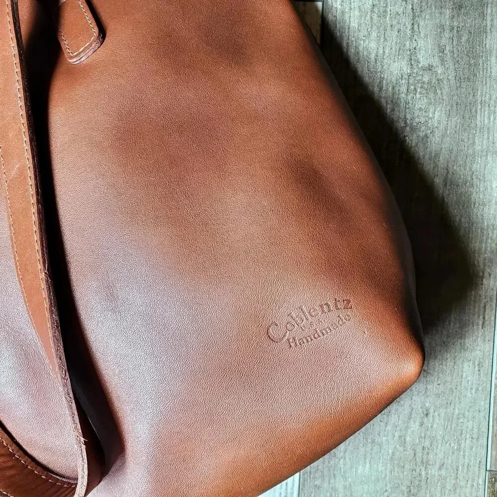 NWT Coblentz U.S.A. Handmade Large Leather Zippered Sierra Tote Bag
